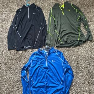 Under Armour Men’s lot of 3 quarter zip XXL long sleeve shirts